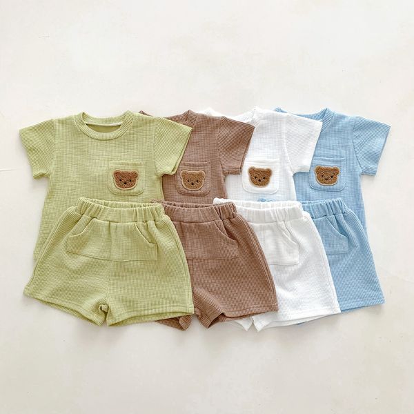 clothing sets born baby summer candy solor set girl cute bear embroidery pocket short sleeves boy solid cotton soft shorts 2pc suit 230418, White
clothing sets born baby summer candy solor set girl cute bear embroidery pocket short sleeves boy solid cotton soft shorts 2pc suit 230418, White
