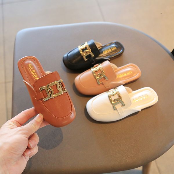 slipper children sandals for girls summer girls covered toes flat leather slippers casual lazy metal korean kids fashion flats 230417, Black;grey
slipper children sandals for girls summer girls covered toes flat leather slippers casual lazy metal korean kids fashion flats 230417, Black;grey