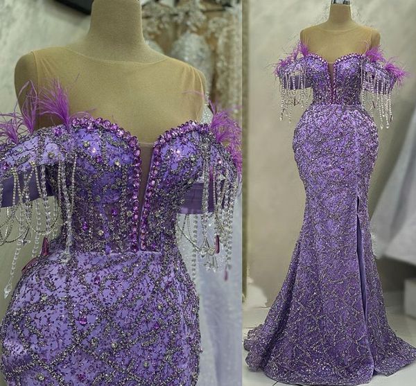 2023 april aso ebi lilac mermaid prom dress beading crystals evening formal party second reception birthday engagement gowns dresses robe de, Black
2023 april aso ebi lilac mermaid prom dress beading crystals evening formal party second reception birthday engagement gowns dresses robe de, Black