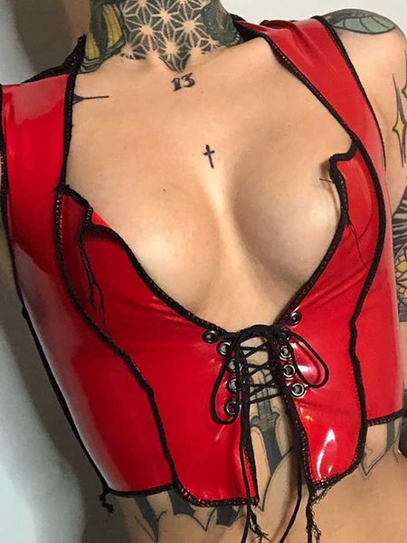 women's tanks camis goth dark faux leather gothic corset tank grunge punk pu women crop bandage patchwork bustier bodycon streetwear j, White
women's tanks camis goth dark faux leather gothic corset tank grunge punk pu women crop bandage patchwork bustier bodycon streetwear j, White