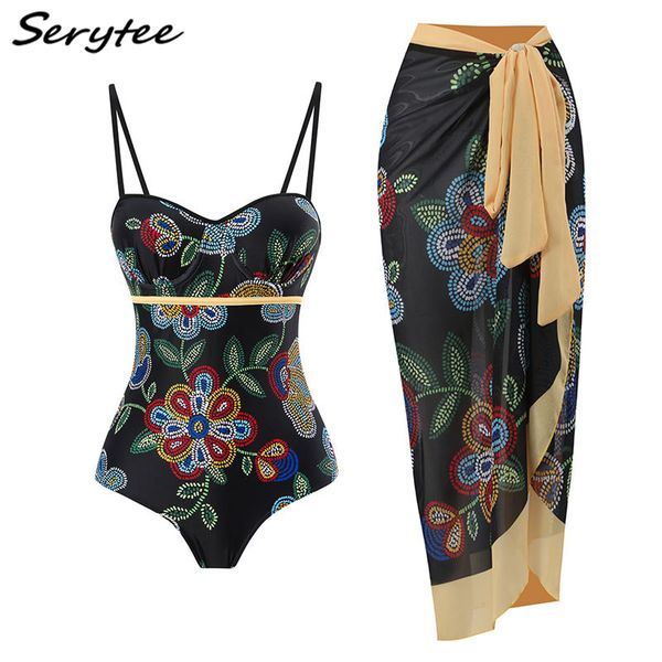 vintage print ins style one piece swimsuit women 2023 summer ladies elegant beachwear bikini with maxi skirt cover up batching suit, White;black
vintage print ins style one piece swimsuit women 2023 summer ladies elegant beachwear bikini with maxi skirt cover up batching suit, White;black