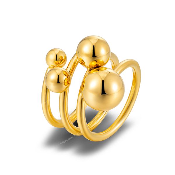 new original design stainless steel round bead rings for women statement gold metal 18 k minimalist jewelry wedding party gift fashion jewel, Golden;silver
new original design stainless steel round bead rings for women statement gold metal 18 k minimalist jewelry wedding party gift fashion jewel, Golden;silver