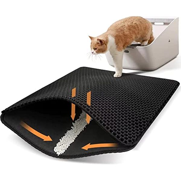 

Cat Litter Mat Cat Litter Trapping Mat, Honeycomb Double Layer Design, Urine and Water Proof Material, Easier to Clean,Washable