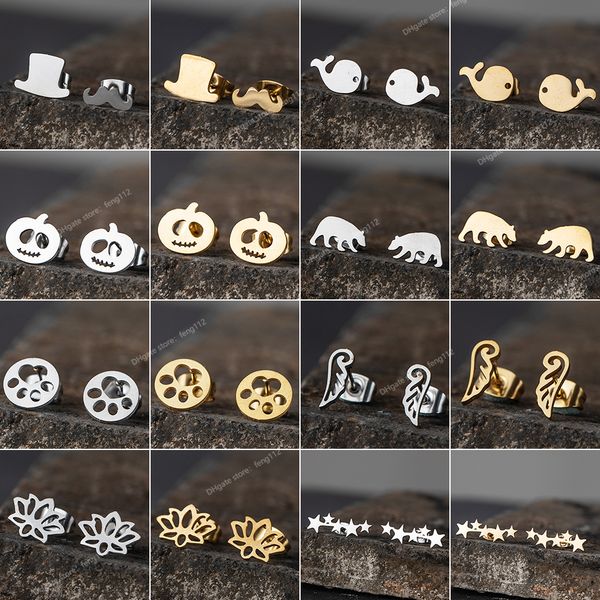 new minimalist multiple golden stainless steel animal heart cute stud earrings for women girls ear ornaments jewlery gifts earringsstud earr, Golden;silver
new minimalist multiple golden stainless steel animal heart cute stud earrings for women girls ear ornaments jewlery gifts earringsstud earr, Golden;silver