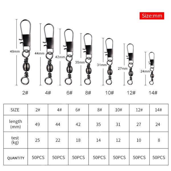 50pcs/lot fishing connector pin bearing rolling swivel stainless steel with snap fishhook lure tackle accessorie fishingfishing tools
50pcs/lot fishing connector pin bearing rolling swivel stainless steel with snap fishhook lure tackle accessorie fishingfishing tools