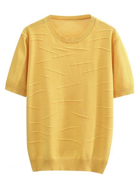 women's t-shirt 4xl plus size t-shirt for women ice jacquard knitted summer tees casual short sleeve o-neck solid color 230418, White
women's t-shirt 4xl plus size t-shirt for women ice jacquard knitted summer tees casual short sleeve o-neck solid color 230418, White