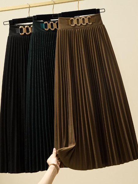 dresses surmiitro m4xl 2022 autumn winter korean fashion gold velvet long maxi pleated skirt women high waist a line skirt female, Black;gray
dresses surmiitro m4xl 2022 autumn winter korean fashion gold velvet long maxi pleated skirt women high waist a line skirt female, Black;gray
