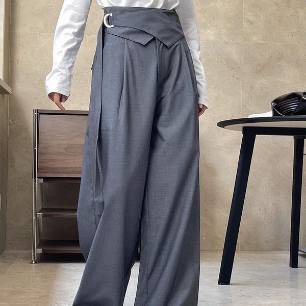 capris spring summer women's casual solid color high waist belt decorative loose wide leg pants, Black;white 
capris spring summer women's casual solid color high waist belt decorative loose wide leg pants, Black;white