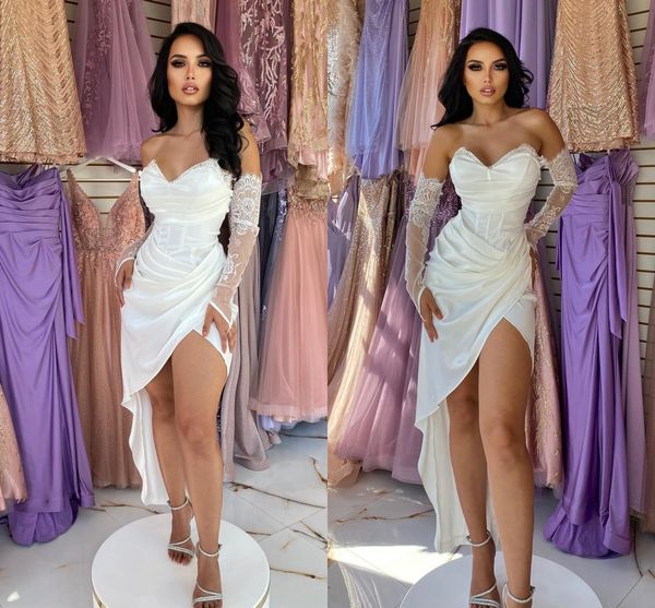 sheath prom dresses for women sweetheart high side split pleats draped lace applique hi-lo special occasion formal evening pageant gowns cus, Black
sheath prom dresses for women sweetheart high side split pleats draped lace applique hi-lo special occasion formal evening pageant gowns cus, Black