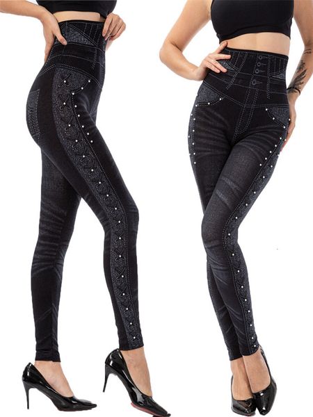 women's leggings ljcuiyao push up seamless high waist faux denim jean leggings women elastic jeggings printing casual pencil pants muje, Black
women's leggings ljcuiyao push up seamless high waist faux denim jean leggings women elastic jeggings printing casual pencil pants muje, Black