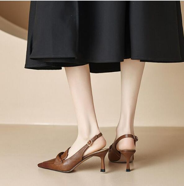 fashion white brown slingbacks women genuine leather kitten heel buckle high heeled wedding dress shoes lady mary jane shoe, Black
fashion white brown slingbacks women genuine leather kitten heel buckle high heeled wedding dress shoes lady mary jane shoe, Black