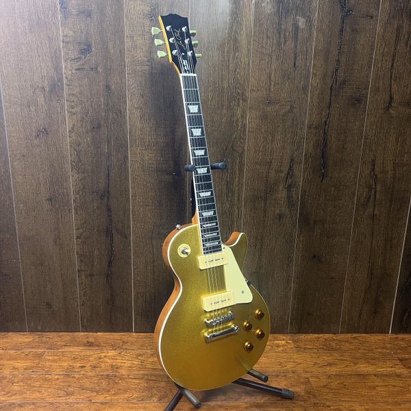 new golden color standard lp electric guitar rosewood fretboardyellow pickguard p90 pickups,in stock
new golden color standard lp electric guitar rosewood fretboardyellow pickguard p90 pickups,in stock