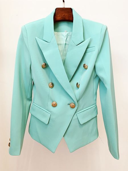 women's suits blazers high street 2023 fashion designer jacket classic metal lion buttons double breasted slim fitting blazer mint 2304, White;black
women's suits blazers high street 2023 fashion designer jacket classic metal lion buttons double breasted slim fitting blazer mint 2304, White;black
