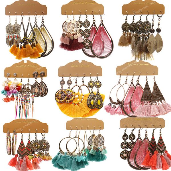 3 pairs/set big vintage fringed tassel drop earrings set women ethnic boho feather long flower earrings jewelry 2021 new earringsdangle earr, Silver
3 pairs/set big vintage fringed tassel drop earrings set women ethnic boho feather long flower earrings jewelry 2021 new earringsdangle earr, Silver