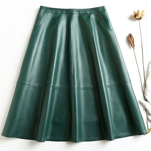skirts vintage ropa winter women genuine leather thin a-line pleated skirts femme wine red/black 65cm long jupe mujer casual etek steet 2304
skirts vintage ropa winter women genuine leather thin a-line pleated skirts femme wine red/black 65cm long jupe mujer casual etek steet 2304