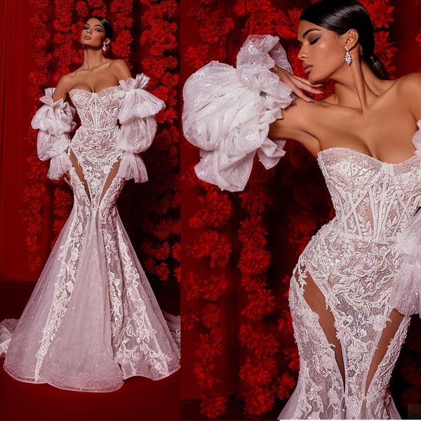 sequined lace mermaid wedding dresses elegant sweetheart bridal gowns custom made illusion beading dress vestido de novia, White
sequined lace mermaid wedding dresses elegant sweetheart bridal gowns custom made illusion beading dress vestido de novia, White
