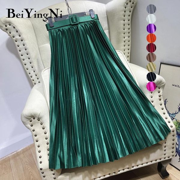 dresses beiyingni spring summer women's midi pleated skirts belt satin vintage elastic high waist plain skirt lining korean aline skirt, White;black
dresses beiyingni spring summer women's midi pleated skirts belt satin vintage elastic high waist plain skirt lining korean aline skirt, White;black