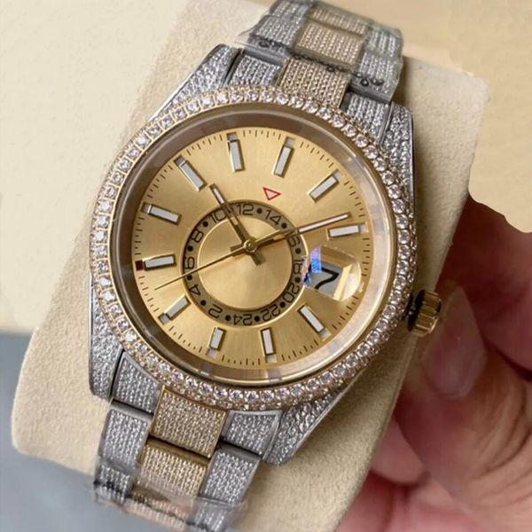 full diamond watch mens automatic mechanical watches 41mm with diamond-studded steel bracelet fashion business wristwatch montre de luxe bli, Slivery;brown
full diamond watch mens automatic mechanical watches 41mm with diamond-studded steel bracelet fashion business wristwatch montre de luxe bli, Slivery;brown