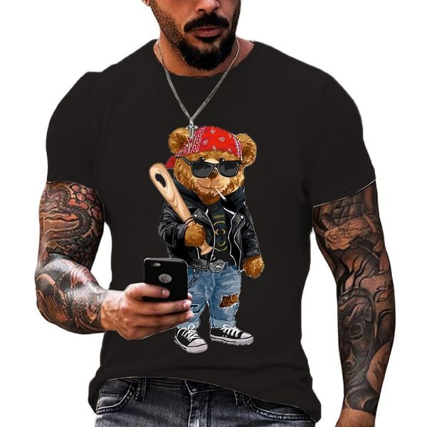 men's t-shirts funny 3d teddy bear printing men's t shirt casual o-neck short sleeve summer street trend hip hop harajuku oversiz, White;black
men's t-shirts funny 3d teddy bear printing men's t shirt casual o-neck short sleeve summer street trend hip hop harajuku oversiz, White;black