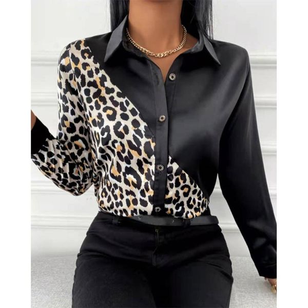 shirts 2022 lente herfst eenvoudige luipaard patchwork lange mouwen revers button revers shirt dames casual singlebreasted riem shir, White
shirts 2022 lente herfst eenvoudige luipaard patchwork lange mouwen revers button revers shirt dames casual singlebreasted riem shir, White