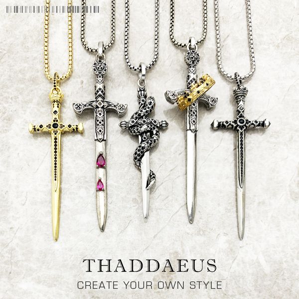strands strings sword pendant link chain necklace summer brand fine jewelry europe 925 sterling silver vintage gift for women men 230418, Black
strands strings sword pendant link chain necklace summer brand fine jewelry europe 925 sterling silver vintage gift for women men 230418, Black