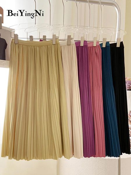 dresses beiyingni 2022 summer skirt women elastic high waist pleated midi elegant skirts woman solid color preppy casual korean faldas, White;black
dresses beiyingni 2022 summer skirt women elastic high waist pleated midi elegant skirts woman solid color preppy casual korean faldas, White;black