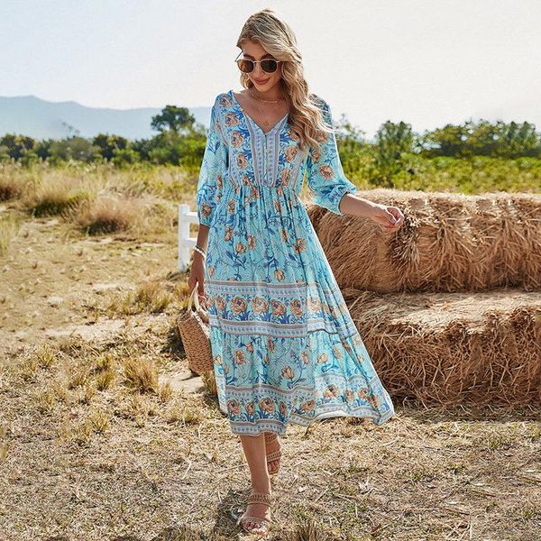 dresses ladies bohemia floral print summer dress women casual v neck high waist half sleeve long women beach dress female vestidos mujer, Black;gray
dresses ladies bohemia floral print summer dress women casual v neck high waist half sleeve long women beach dress female vestidos mujer, Black;gray