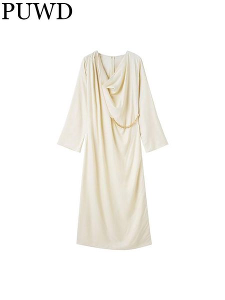 dresses puwd women white folds satin texture dress 2022 autumn fashion girls casual female polyester solid color dress, Black;gray
dresses puwd women white folds satin texture dress 2022 autumn fashion girls casual female polyester solid color dress, Black;gray