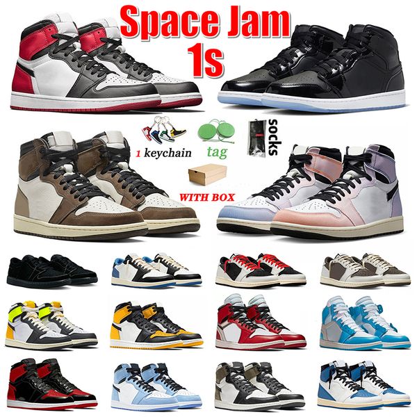 2023 arrival 1s space jam basketball shoes jumpman 1 black toe ts mocha skyline black phantom fragment taxi bred patent hyper royal twist me, White;red
2023 arrival 1s space jam basketball shoes jumpman 1 black toe ts mocha skyline black phantom fragment taxi bred patent hyper royal twist me, White;red