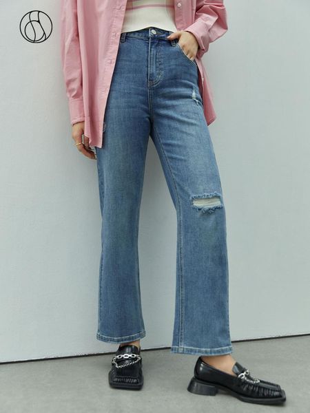 jeans dushu women's ripped straight jeans casual cotton elastic nine points straight jean commuter autumn high waist retro slim pants, Blue
jeans dushu women's ripped straight jeans casual cotton elastic nine points straight jean commuter autumn high waist retro slim pants, Blue