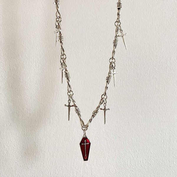 pendant necklaces y2k cool girl gothic vampire cross red coffin pendant necklaces for women vintage silver color sword thorn chain party jew
pendant necklaces y2k cool girl gothic vampire cross red coffin pendant necklaces for women vintage silver color sword thorn chain party jew