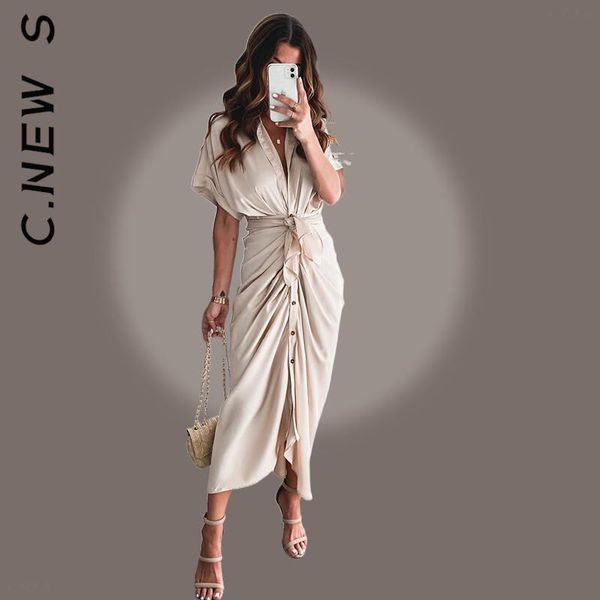 dresses c.new s half sleeve button sash maxi long dress ruched elegant women causal shirt satin dress party dress gold dress autumn, Black;gray
dresses c.new s half sleeve button sash maxi long dress ruched elegant women causal shirt satin dress party dress gold dress autumn, Black;gray