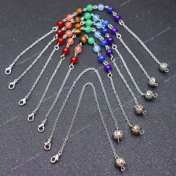 (10strand/lot) wholesale reiki pendulum chain healing mixed 7 chakra gem stone beads chain accessories charms colorful jewelry fashion jewel, Silver
(10strand/lot) wholesale reiki pendulum chain healing mixed 7 chakra gem stone beads chain accessories charms colorful jewelry fashion jewel, Silver