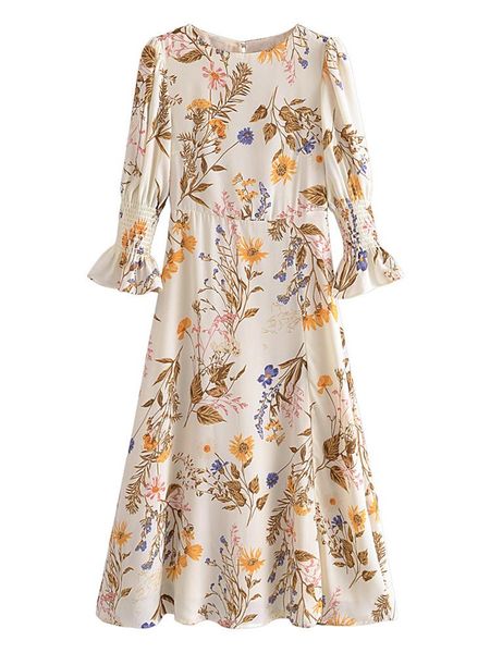 dresses yenkye new spring women retro floral print slits chiffon dress ladies o neck aline holiday french style vestido midi robe, Black;gray
dresses yenkye new spring women retro floral print slits chiffon dress ladies o neck aline holiday french style vestido midi robe, Black;gray