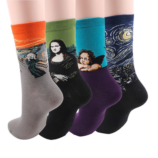 2023 novelty famous oil painting art socks women's men's street graffiti van gogh mona lisa long sock winter autumn cotton socks f, Black
2023 novelty famous oil painting art socks women's men's street graffiti van gogh mona lisa long sock winter autumn cotton socks f, Black