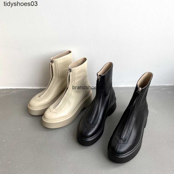 dress 2023 new shoes the row front zipper short boots thick bottom leather round head elevated chelsea martin boots women size 34-39, Black
dress 2023 new shoes the row front zipper short boots thick bottom leather round head elevated chelsea martin boots women size 34-39, Black