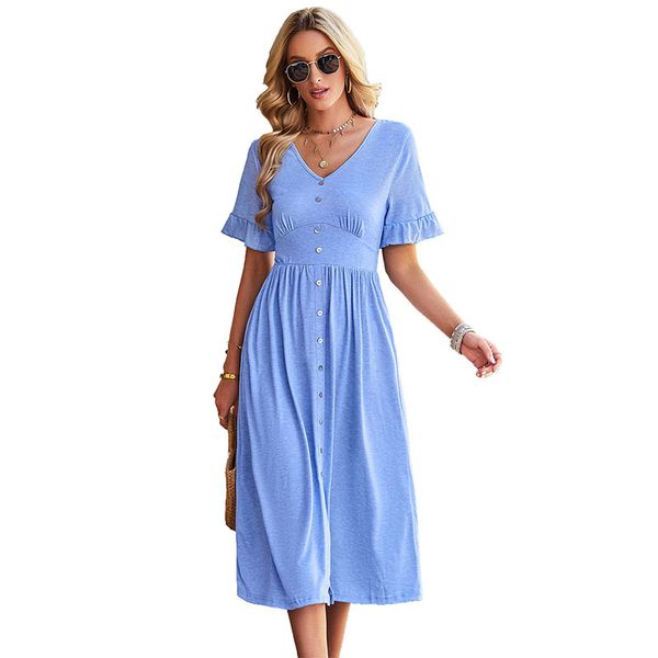 bell short sleeves pullover women's casual dresses vacation v neck mid-calf midi a-line buttons down single breasted high waist ruches, Black;gray
bell short sleeves pullover women's casual dresses vacation v neck mid-calf midi a-line buttons down single breasted high waist ruches, Black;gray