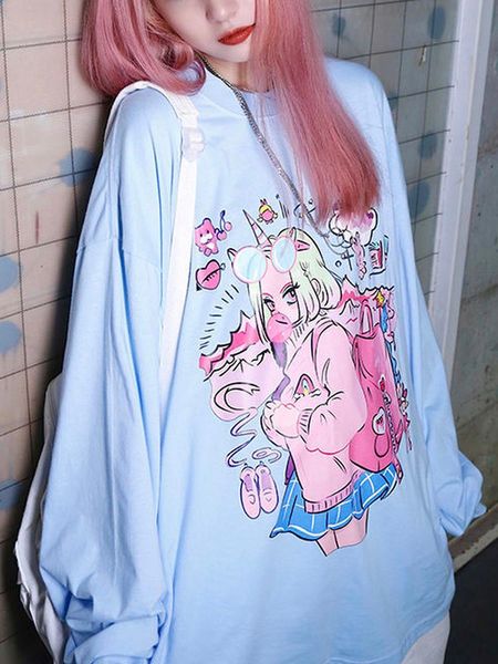 t-shirt deeptown kawaii harajuku japanese anime graphic tshirt women summer streetwear oversize loose long sleeve tshirt print clothes, White
t-shirt deeptown kawaii harajuku japanese anime graphic tshirt women summer streetwear oversize loose long sleeve tshirt print clothes, White