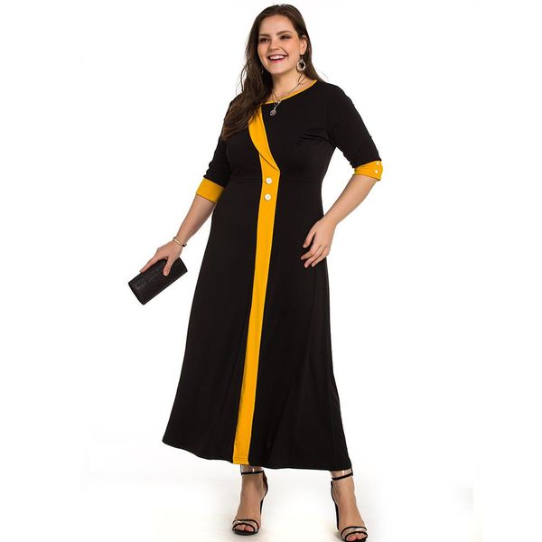 dresses plus size ladies office dress women 2020 summer contrast multicolor elegant party dresses black maxi long dress, Black;gray
dresses plus size ladies office dress women 2020 summer contrast multicolor elegant party dresses black maxi long dress, Black;gray