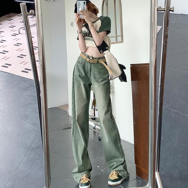 jeans spodnie damskie w kolorze zielonym vintage wysokiej talii jeansy myte workowate mopem spodnie moda prosta szeroka nogawka, Blue
jeans spodnie damskie w kolorze zielonym vintage wysokiej talii jeansy myte workowate mopem spodnie moda prosta szeroka nogawka, Blue