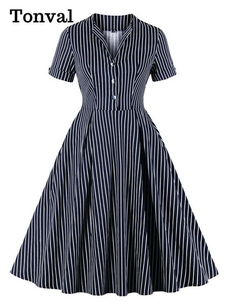 dresses tonval navy blue button front striped vintage cotton midi dresses for women 2022 high waist pocket side pleated dress summer, Black;gray
dresses tonval navy blue button front striped vintage cotton midi dresses for women 2022 high waist pocket side pleated dress summer, Black;gray