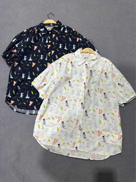 all little fresh over printed short sleeve shirt women's 2023 summer new loose casual versatile top, White