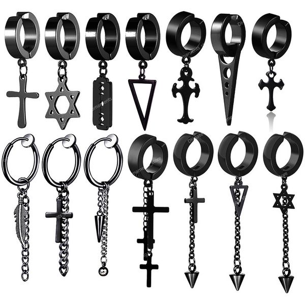1 piece punk stainless steel ear clip earrings for men women black color non piercing gothic jewelry boys and girls gifts earringsclip earri, Silver
1 piece punk stainless steel ear clip earrings for men women black color non piercing gothic jewelry boys and girls gifts earringsclip earri, Silver