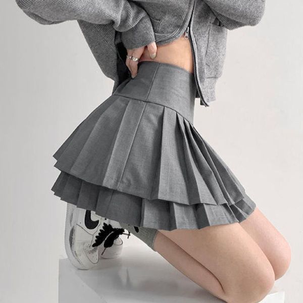 dresses preppy style double pleated skirt women korean skort summer y2k high waist patchwork solid mini skirt aline casual, White;black
dresses preppy style double pleated skirt women korean skort summer y2k high waist patchwork solid mini skirt aline casual, White;black