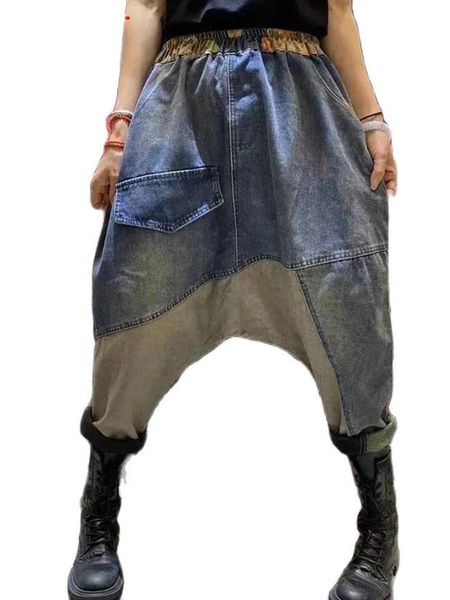 jeans vintage contrast color stitching jeans women's baggy pants women's personality denim hiphop flow harem pants boyfriend, Blue
jeans vintage contrast color stitching jeans women's baggy pants women's personality denim hiphop flow harem pants boyfriend, Blue