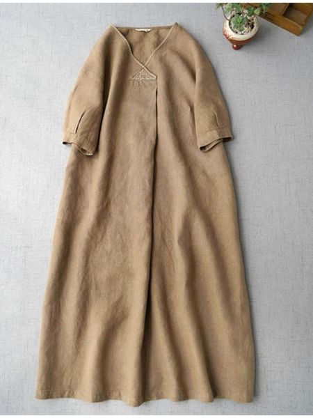 dresses summer dresses woman 2022 fashion retro literature cotton linen vneck women's loose long dress elegant casual women's dres, Black;gray
dresses summer dresses woman 2022 fashion retro literature cotton linen vneck women's loose long dress elegant casual women's dres, Black;gray