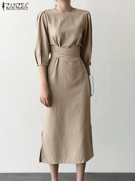 dress elegant o neck 3/4 sleeve ol work sundress 2022 zanzea fashion summer dress robe femme casual solid split hem midi vestidos, White
dress elegant o neck 3/4 sleeve ol work sundress 2022 zanzea fashion summer dress robe femme casual solid split hem midi vestidos, White
