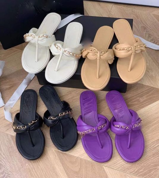 Casual Flip Flops Women Flat Slippers Summer Outside Wear Leather Chain Beach Flip-flops, Purple
Casual Flip Flops Women Flat Slippers Summer Outside Wear Leather Chain Beach Flip-flops, Purple