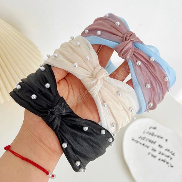 fashion women headband solid color pearls hairband center knot casual turban spring headwear hair accessories, Slivery;white
fashion women headband solid color pearls hairband center knot casual turban spring headwear hair accessories, Slivery;white