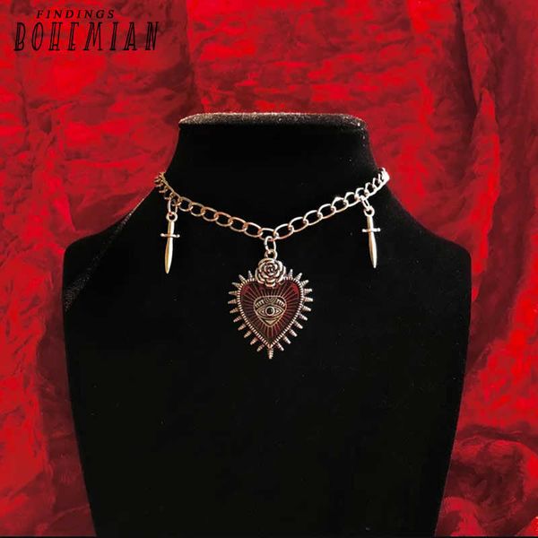 pendant necklaces gothic hip hop y2k jewelry peach heart flower cross pendant necklaces vintage love sword eye thorns choker for women girls, Silver
pendant necklaces gothic hip hop y2k jewelry peach heart flower cross pendant necklaces vintage love sword eye thorns choker for women girls, Silver